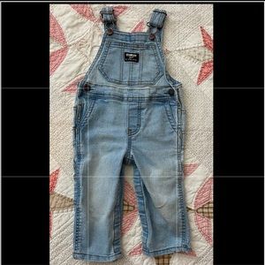 Oshkosh Girls Light Wash Denim Overalls